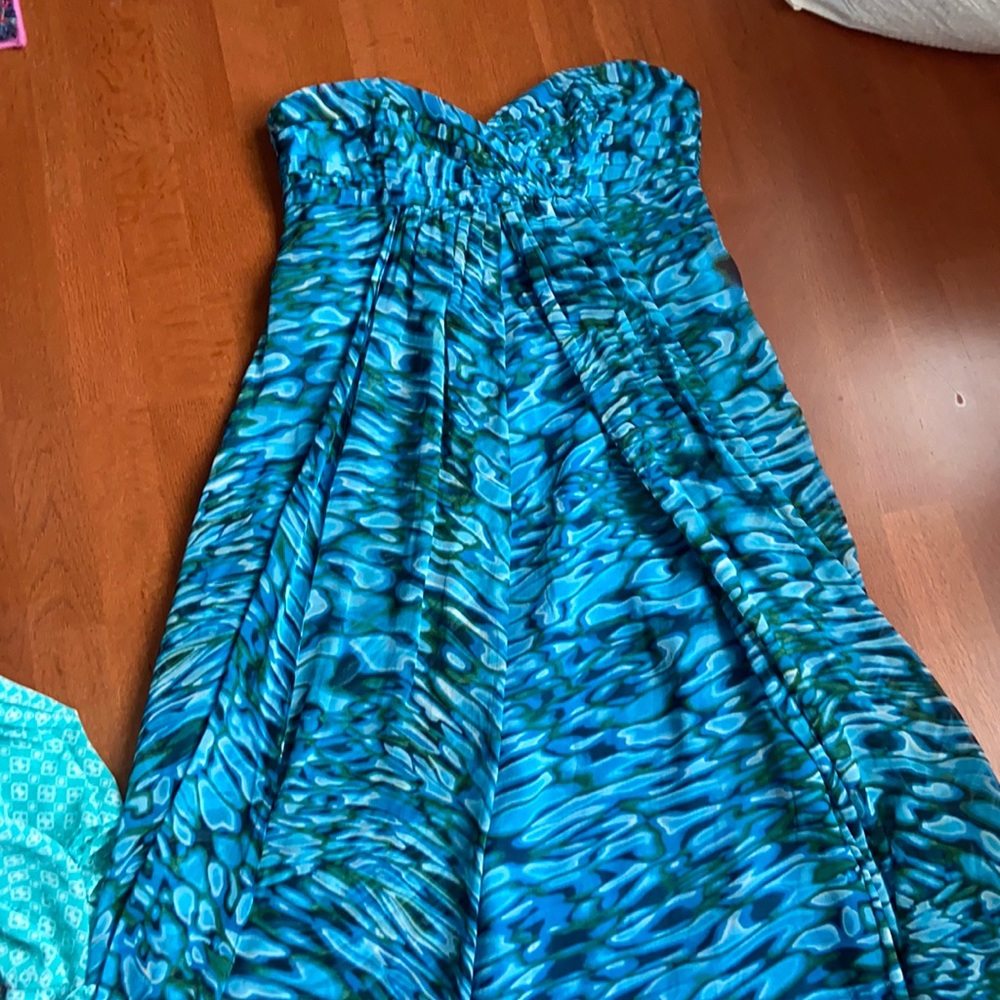 Laundry strapless flowy long dress